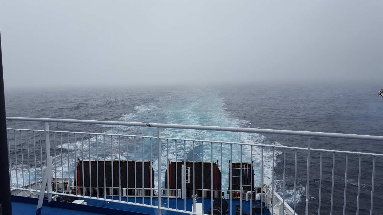 On the ferry