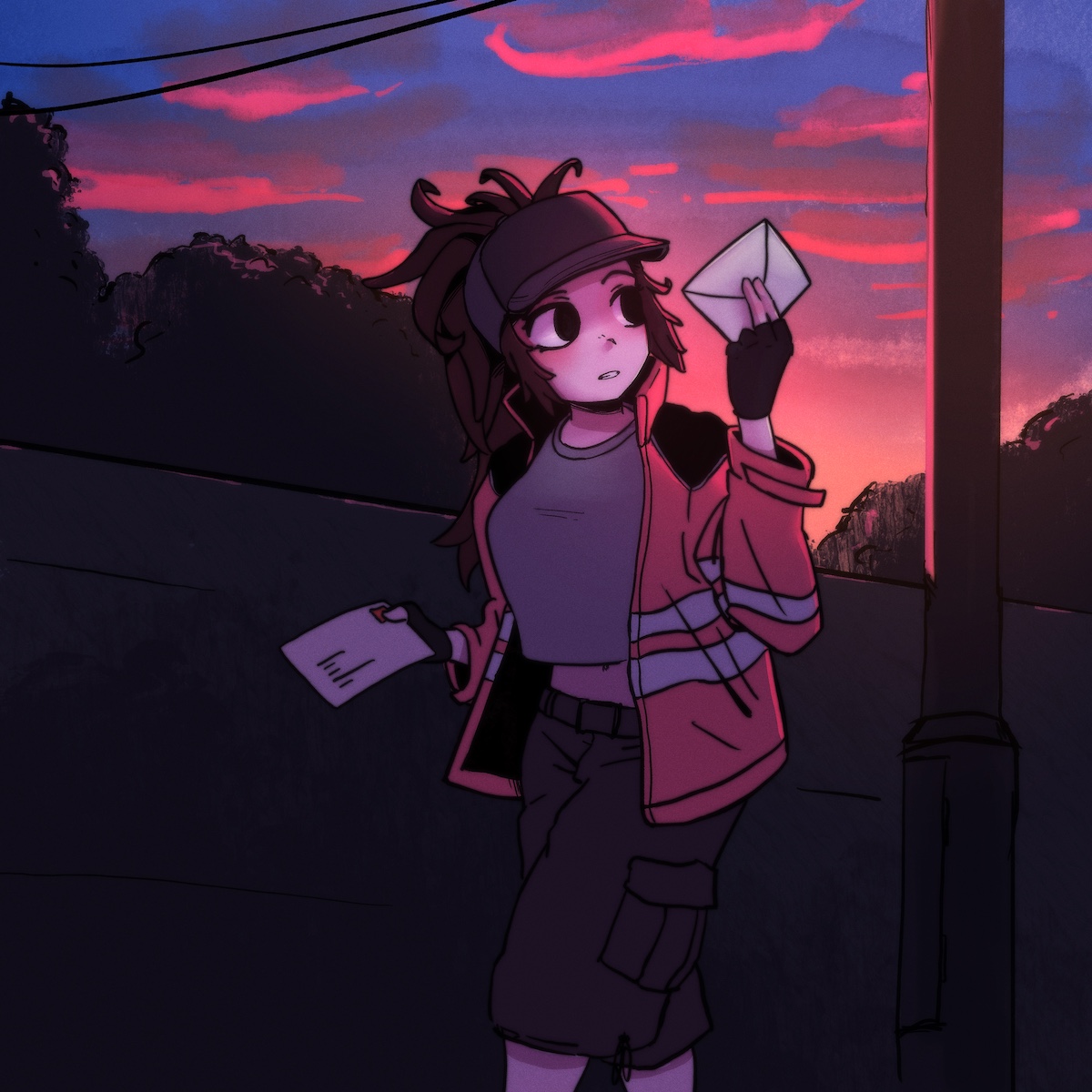 Post at dusk